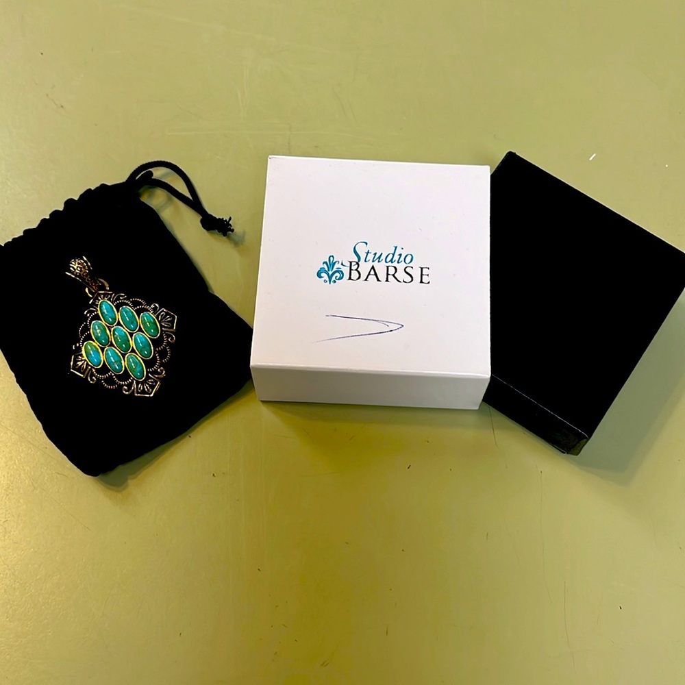 BARSE turquoise and gold pendant - Picture 6 of 6